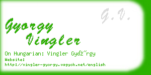 gyorgy vingler business card